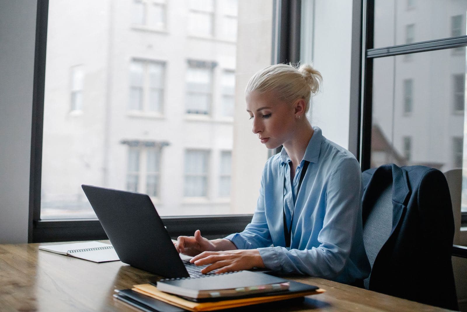 Professional working on a laptop